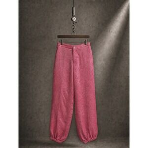 Gucci Metallic Lurex Jacquard Silk Harem Pants F/W 2018 Show Room Pink
